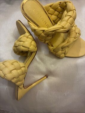 Liliana Braided Yellow High Heel Sandals